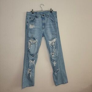 Distressed Light Blue Men's Jeans